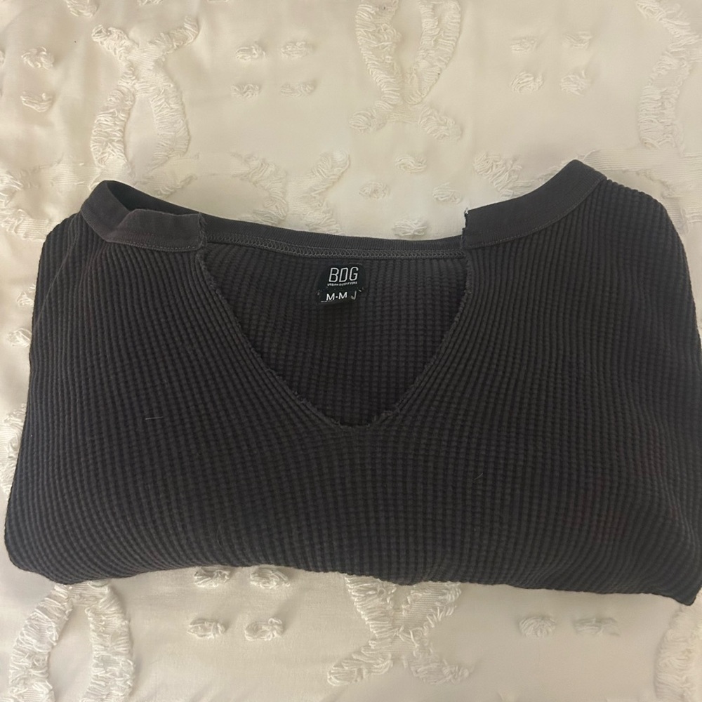 BDG Dark Gray Ribbed Crop Top